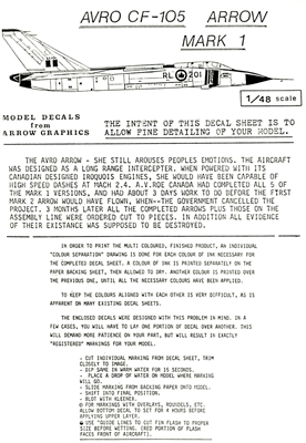 Arrow Graphics CF105 - Avro CF-105 Arrow, Mark 1