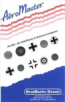 AeroMaster 48-020 Bf-109F / Early G National Insignias