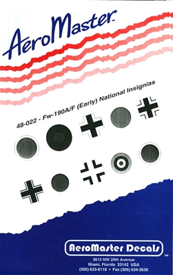 AeroMaster 48-022 - Fw-190A/F (Early) National Insignias