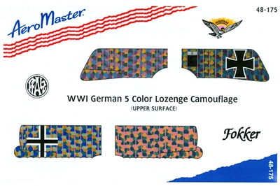 AeroMaster 48-175 WWI German 5 Color Lozenge Camouflage (Upper Surface)