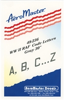 AeroMaster 48-236 WW II RAF Code Letters, Gray 30"