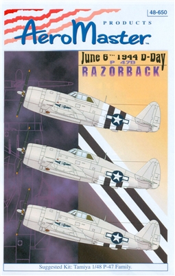 AeroMaster 48-650 - P-47D Razorback Invasion Stripes (June 6th 1944 D-Day )