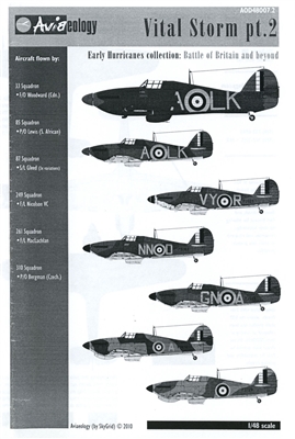 Aviaeology AOD48007.2 - Vital Storm Part 2 - Early Hurricanes Collection:  Battle of Britain and Beyond