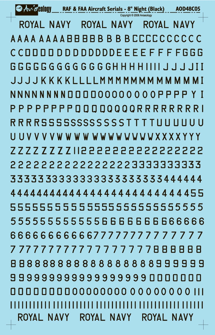 Aviaeology AOD48C05 - RAF & FAA Aircraft Serial Number Characters: 8 ...