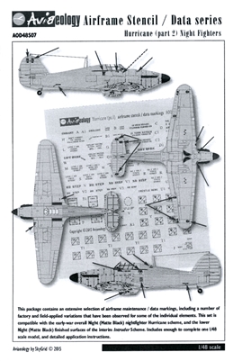 Aviaeology AOD48S07 - Hurricane Airframe Stencil / Data Series (Part 2)