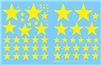 Archer AR35024Y - US Vehicle Stars for Armor other than Shermans (yellow)