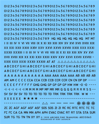 Archer AR35065B - U.S. Non-Stencil Style Bumper Codes (Black)