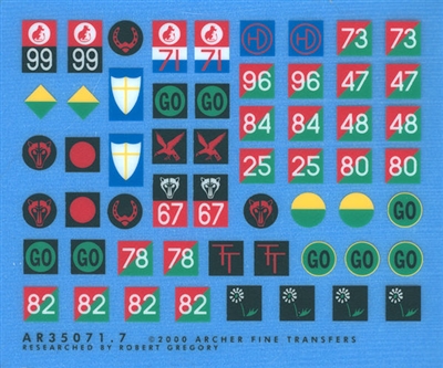 Archer AR35071.7 - 8th Army Arm of Service & Formation Signs 1940-42 (for medium tanks)