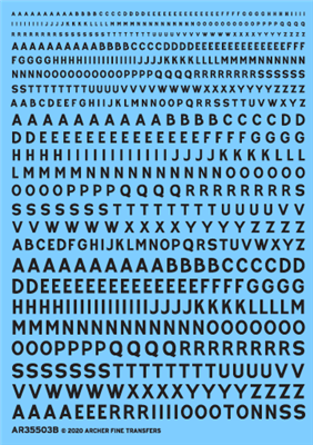 Archer AR35503B - Generic Lettering Commonly Found on British Vehicles (black)