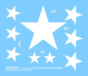 Archer AR35504 - US Vehicle Stars for Shermans