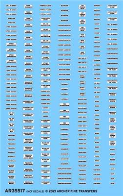 Archer AR35517 -  Interior Information Placards for U.S. Armored Vehicles