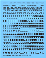 Archer AR77042B - Generic Stencil Style Lettering (black), Various scales
