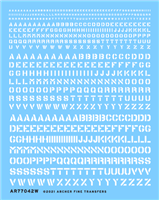Archer AR77042W - Generic Stencil Style Lettering (white), Various scales