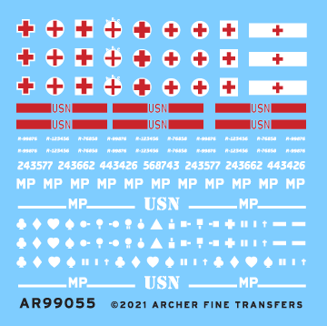 Archer AR99055 - Assorted U.S. Helmet Markings (1/35)