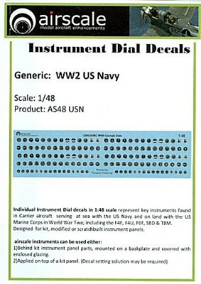 AirScale 48-USN - WWII Navy Instrument Dial Decals