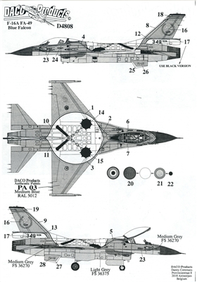 DACO Products D4808 - F-16A FA-49 Blue Falcon
