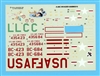 Monogram A-26C Invader kit decals, Partial Decal Set