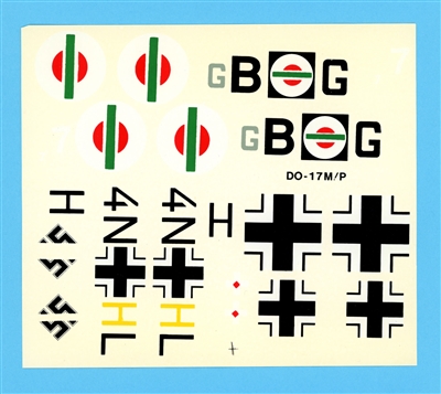 Hobbycraft Dornier DO-17M/P Kit Decals