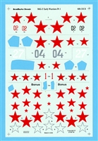 AeroMaster 48-313 MiG-3's Early Warriors Part I, Partial Decal Set