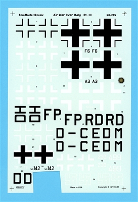 AeroMaster 48-295 - Air War Over Italy, Part III, Partial Decal Set