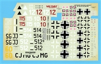 War Eagle - German 2-Seat Aircraft, Bf109, Fw190, Me262, Partial Decal Set
