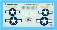 AeroMaster 148-002 - F-6A Mustang "Snoopers", Damaged Decal Sheet