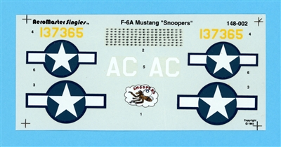 AeroMaster 148-002 - F-6A Mustang "Snoopers", Damaged Decal Sheet