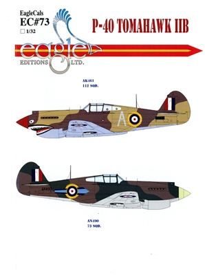 EagleCals EC#32-073 - P-40 Tomahawk IIB