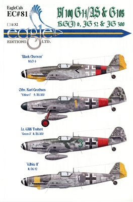 EagleCals EC#32-081 - Bf 109 G-14/AS & G-10s (KG(J) 6, JG 52 & JG 300)