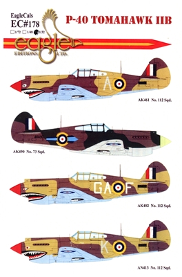 EagleCals EC#32-178 - P-40 Tomahawk IIB