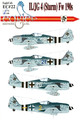 EagleCals EC#48-022 - II./JG 4 (Storm) Fw 190s