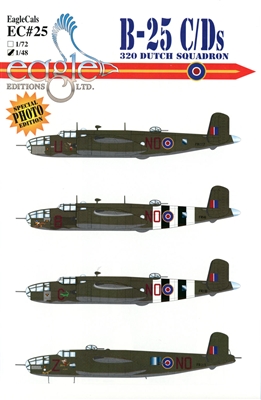 EagleCals EC#48-025 - B-25 C/Ds (320 Dutch Squadron)