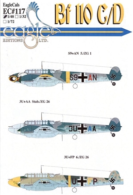 EagleCals EC#48-117 - Bf 110 C/D