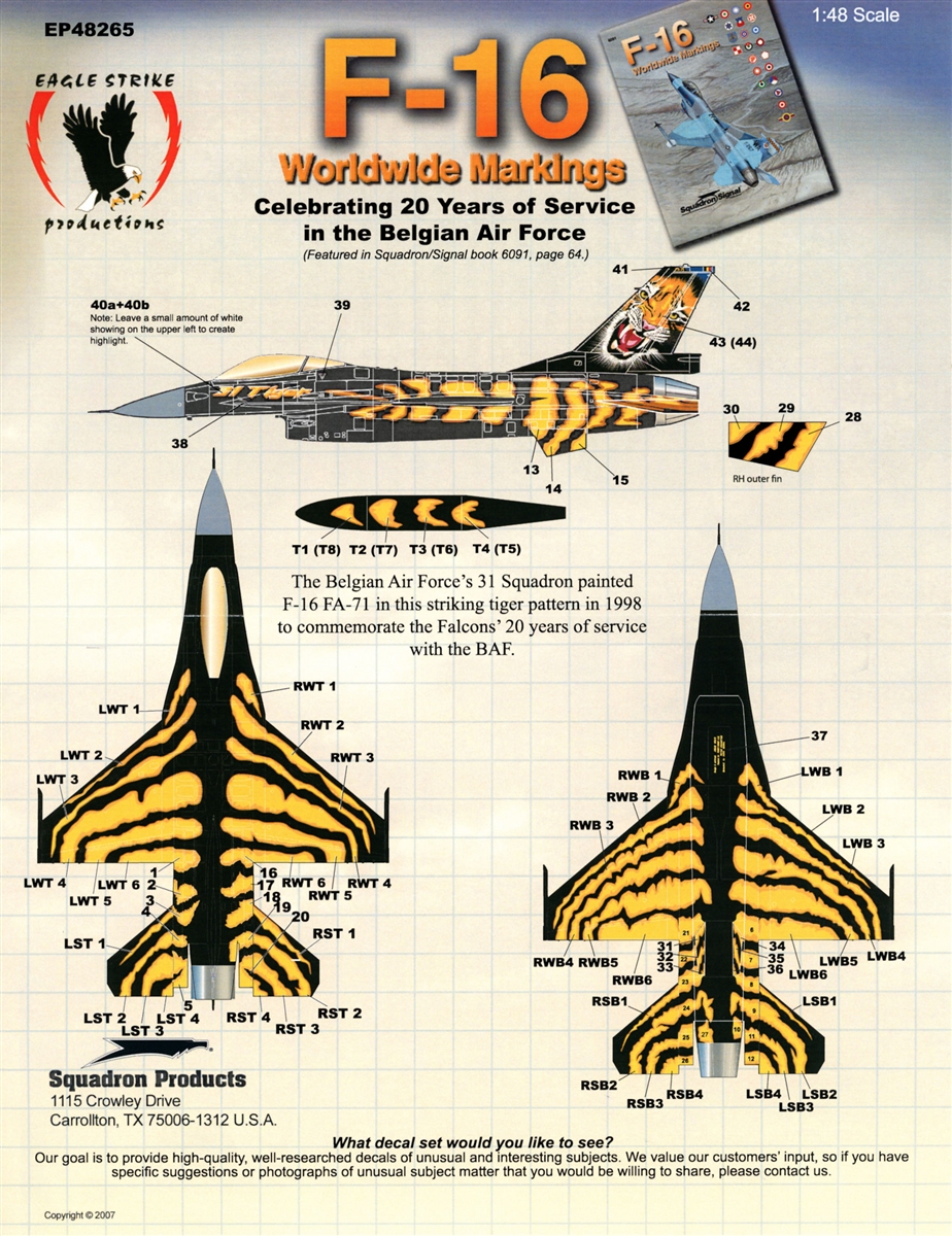 Eagle Strike 48265 - F-16 Worldwide Markings
