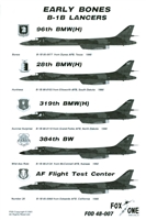 Fox One Decals 48-007 - Early Bones B-1B Lancers