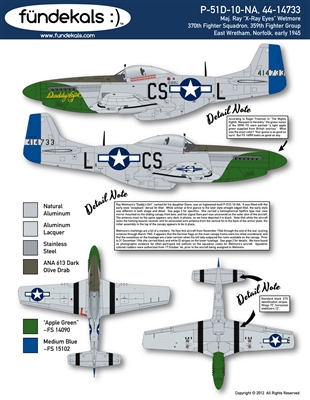Fundekals 32-A11 - P-51D-10-NA, 44-14733 "Daddy's Girl" (Capt. Ray "X-Ray Eyes"Wetmore)