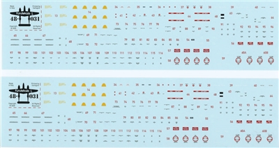Fundekals 48-031 - P-38 F/G/H Lightnings Stencils