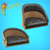 GasPatch 32247 - British Wicker Seat Full Back - Short With Small Leather Pad and Tall With Big Leather Pad