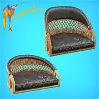 GasPatch 32250 - British Wicker Perforated Back - Short With Small Leather Pad and Tall With Big Leather Pad