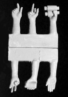 Hornet Heads HANDS04 - 6 Right Hands, Gestures, Saluting, Holding Can, Binoculars