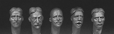 Hornet Heads HH42 - European Faces with Haircuts and Facial Hair, Circa 1880-1914