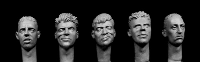 Hornet Heads HH49 - Caucasian Features, Varied Haircuts and Expressions