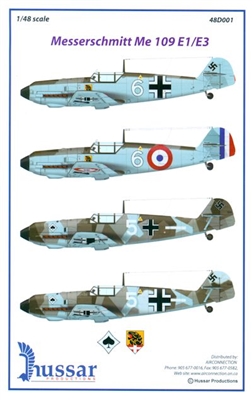 Hussar HSD-48001 - Messerschmitt Bf 109 E1/E3
