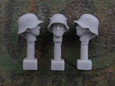 Jon Smith SH14 - 1/32 German Head - M1918 Steel Helmet with Ear Cut-Outs