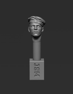 Jon Smith SSH46 - 1/35 German Head - Field Cap with Cap Band - Sloped Left