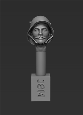 Jon Smith SSH80 - 1/35 German Head - Helmet M16 with full mustashe