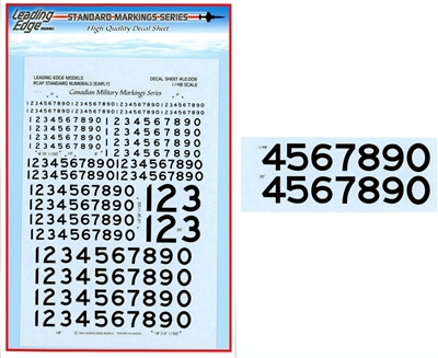 Leading Edge LEM-LE008 - RCAF Standard Numerals (Early), Canadian Military Markings Series (1/48 scale)
