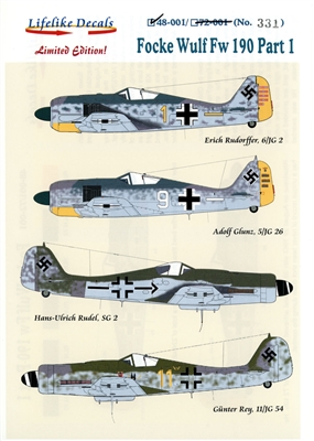 Lifelike Decals 48-001 - Focke Wulf Fw 190 Part I