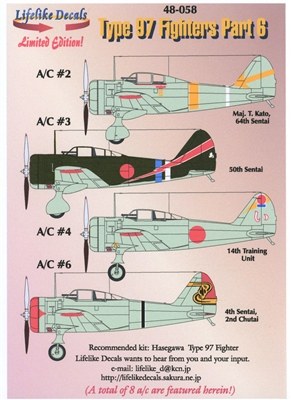 Lifelike Decals 48-058 - Type 97 Fighters Part 6 (Nakajima Ki-27 Nate)