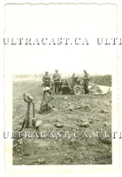 2 Pounder Anti Tank Gun and Crew Graves, France 1940, Original WW2 Photo